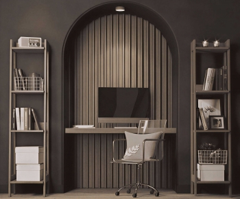 Modern Computer Desk And Chair-ID:923613071