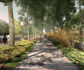 Modern Park Landscape-ID:663859882