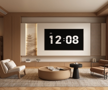 New Chinese Style A Living Room-ID:706698917