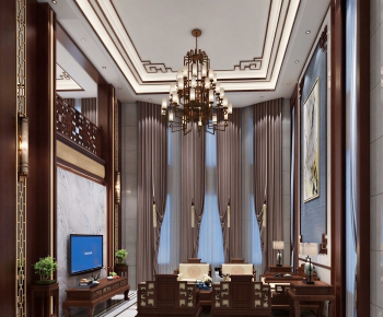 New Chinese Style A Living Room-ID:839132074