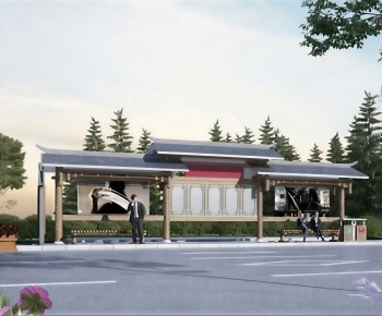 New Chinese Style Building Appearance-ID:186398033