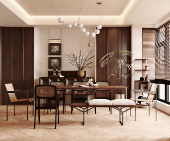 Wabi-sabi Style Dining Room-ID:669420004