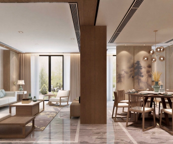 New Chinese Style A Living Room-ID:980714085