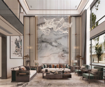 New Chinese Style A Living Room-ID:186703924