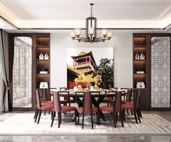 New Chinese Style Dining Room-ID:622498047