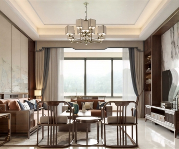 New Chinese Style A Living Room-ID:250566015