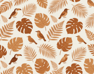 ModernAnimal And Plant Pattern Wallpaper