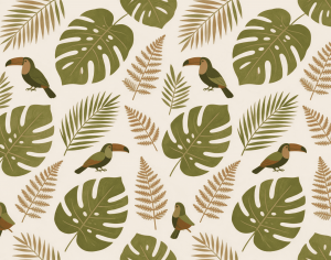 ModernAnimal And Plant Pattern Wallpaper