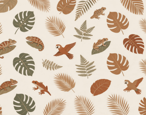 ModernAnimal And Plant Pattern Wallpaper
