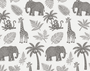 ModernAnimal And Plant Pattern Wallpaper