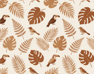 ModernAnimal And Plant Pattern Wallpaper