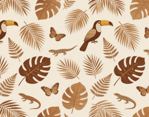 ModernAnimal And Plant Pattern Wallpaper