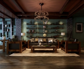 Industrial Style A Living Room-ID:705554014