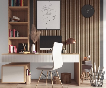 Modern Computer Desk And Chair-ID:749430896