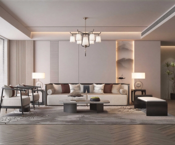 New Chinese Style A Living Room-ID:569429494