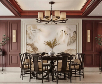 New Chinese Style Dining Room-ID:743006945