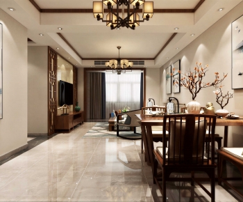 New Chinese Style Dining Room-ID:736923933