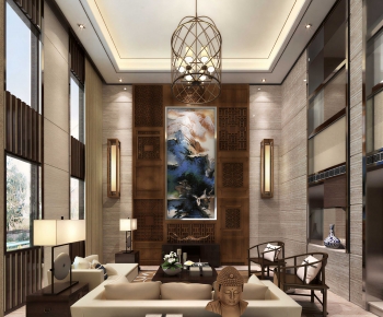 New Chinese Style A Living Room-ID:201709034