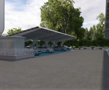 Modern Outdoor Parking Lot-ID:230283987