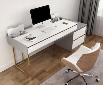 Modern Computer Desk And Chair-ID:368077045
