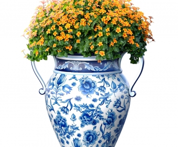New Chinese Style Ground Green Plant Potted Plants-ID:217603927