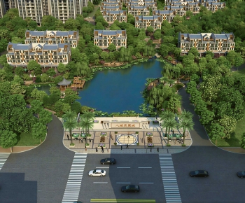 Modern Architectural Bird's-eye View Planning-ID:390551096