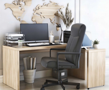 Modern Office Desk And Chair-ID:187289007