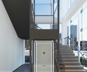 Modern Office Elevator Hall-ID:671911956