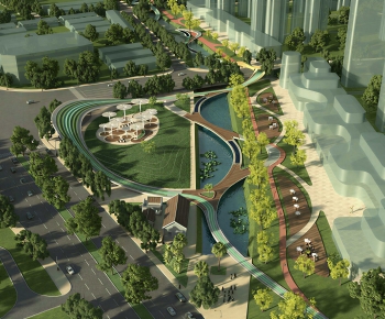Modern Architectural Bird's-eye View Planning-ID:255448818