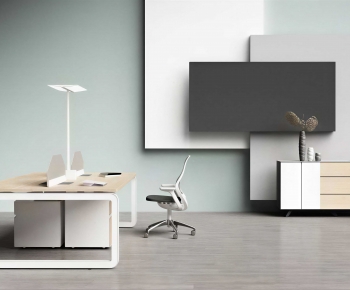Modern Office Desk And Chair-ID:755310069