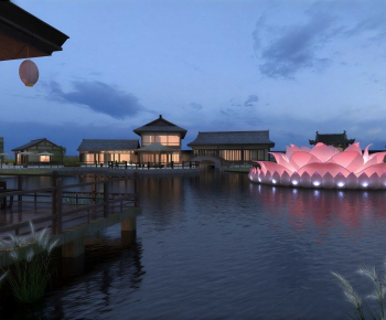 New Chinese Style Ancient Architectural Buildings-ID:722210885