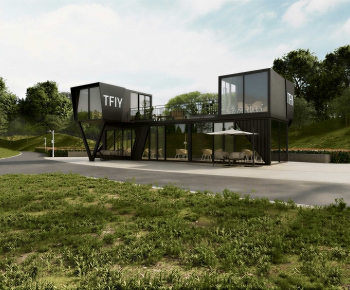 Modern Appearance Of Commercial Building-ID:721108913