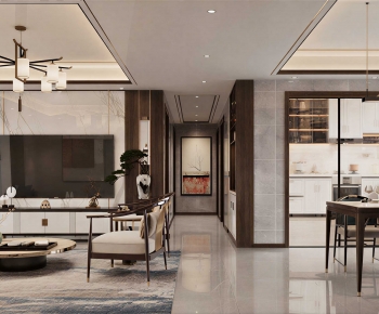 New Chinese Style A Living Room-ID:237951993