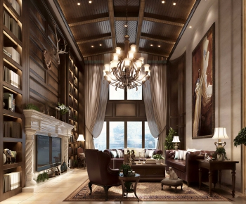 Retro Style A Living Room-ID:241863013
