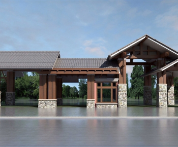New Chinese Style Facade Element-ID:372490949