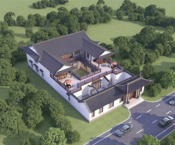 New Chinese Style Architectural Bird's-eye View Planning-ID:485564952