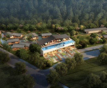Chinese Style Architectural Bird's-eye View Planning-ID:716486932