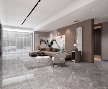 New Chinese Style A Living Room-ID:170974024