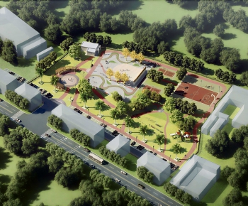 Modern Architectural Bird's-eye View Planning-ID:672676096