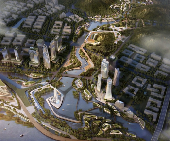 Modern Architectural Bird's-eye View Planning-ID:813694001