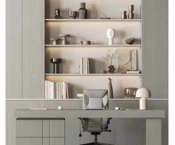 Modern Office Desk And Chair-ID:702250081