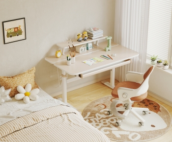 Modern Computer Desk And Chair-ID:536832096