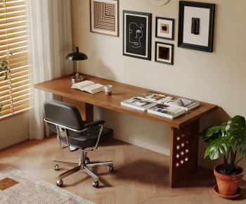 Modern Computer Desk And Chair-ID:409029012