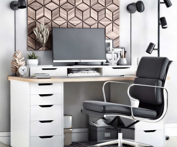 Modern Office Desk And Chair-ID:267803915