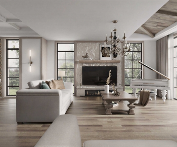 Simple European Style A Living Room-ID:343868028