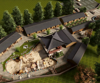 New Chinese Style Architectural Bird's-eye View Planning-ID:317750051