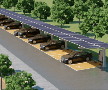 Modern Outdoor Parking Lot-ID:722636949