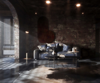 Industrial Style A Living Room-ID:392965086