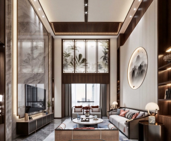 New Chinese Style A Living Room-ID:600519903
