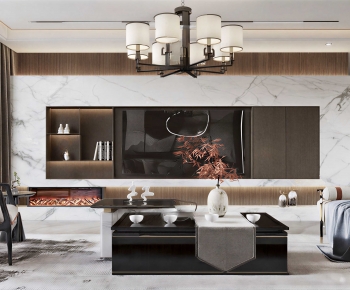 New Chinese Style A Living Room-ID:193761113